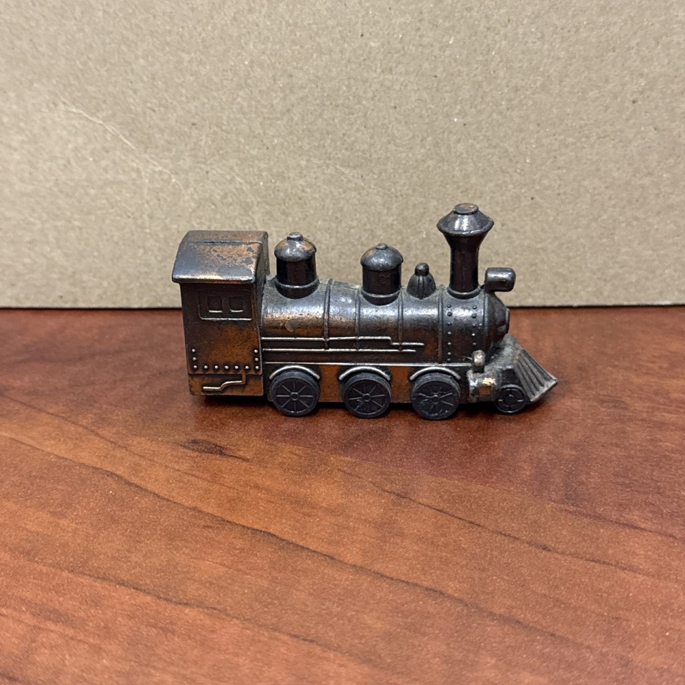 Vintage 1960's Cast Metal Copper Colored Locomotive Train Pencil Sharpener